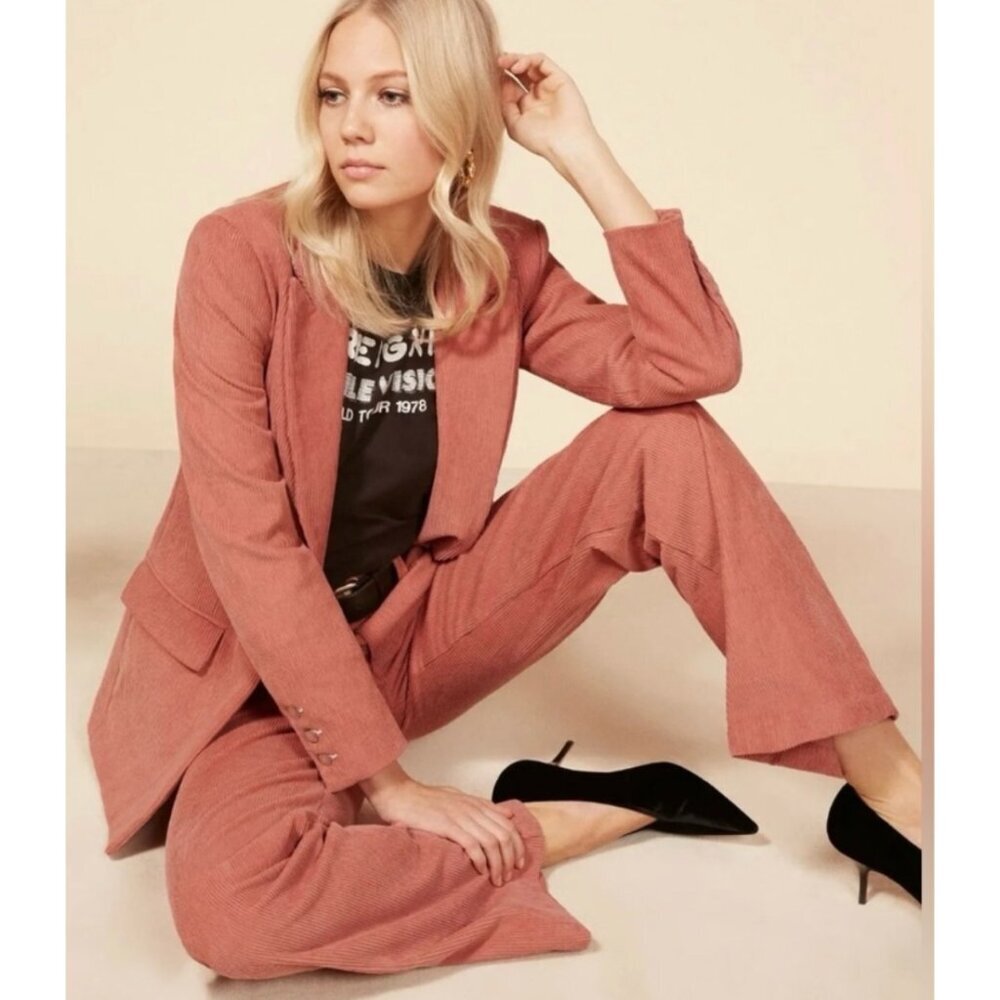 Reformation Sampson Corduroy Blazer in Rose